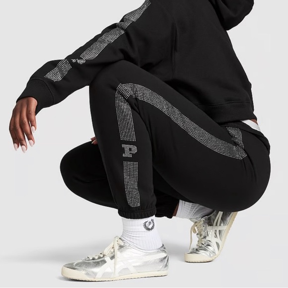 PINK EVERYDAY FLEECE HIGH-WAIST GYM PANTS - Picture 1 of 1